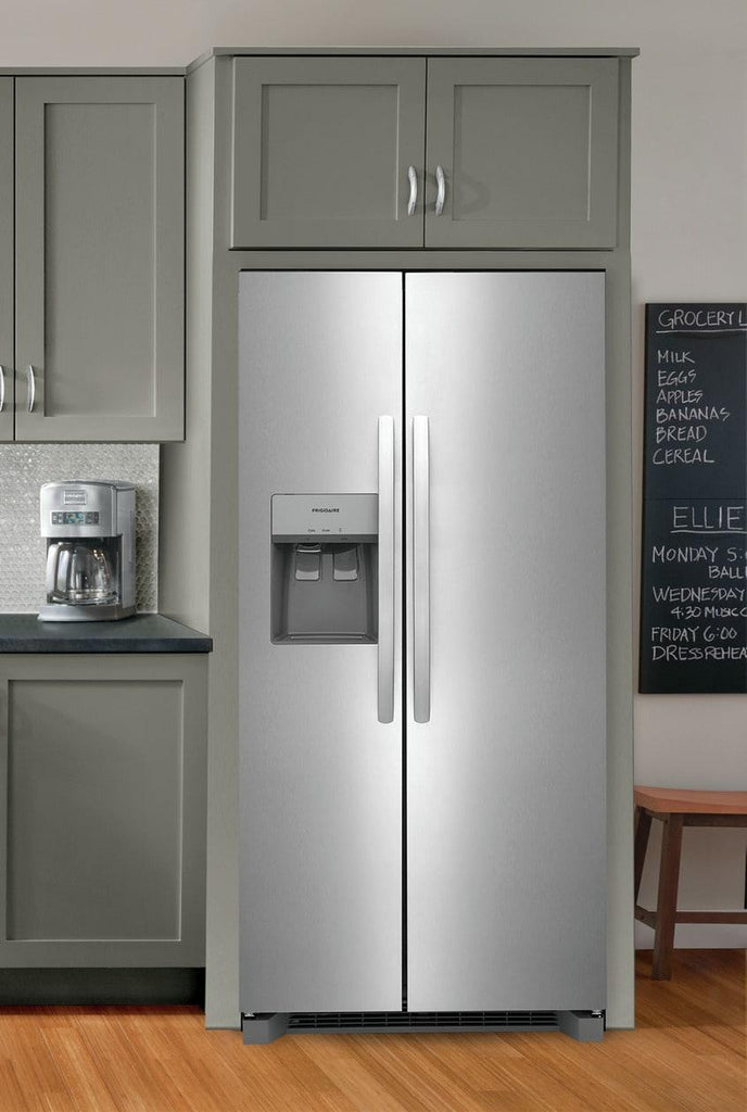 Pictures of Frigidaire 33" Wide 22.3 cu. ft. ENERGY STAR Side by Side Refrigerator Stainless Steel with Exterior Water and Ice Dispenser FRSS2323AS - New In Box - Neu Appliance Outlet - Discount Appliance Outlet in Austin, Tx