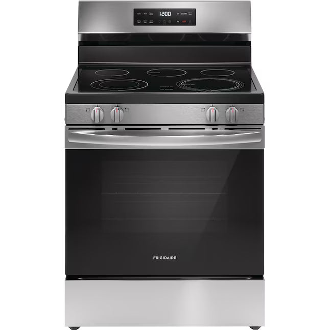 Frigidaire Fingerprint Stainless Steel Electric 30 Inch 5 Burner Ranch with Even Temp Element and Even Baking Technology FCRE306LAF - Open Box