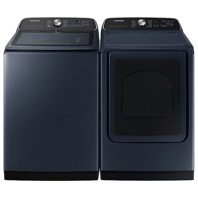 Samsung 5.4 cu. ft. Smart Top Load Washer with Pet Care Solution WA54CG7150AD - Scratch & Dent (Moderate) and Samsung Brushed 7.4 cu. ft. Smart Vented Electric Dryer with Pet Care Dry and Steam Sanitize+ WA54CG7150AD - Scratch & Dent (Minor)
