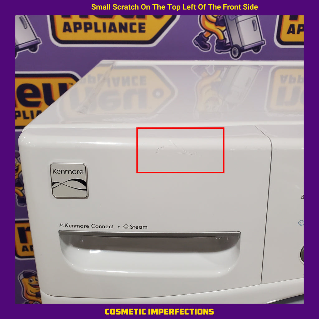 Kenmore 27-Inch 7.4 Cu Ft Electric Dryer Machine with Steam in White 6SD149 - 796.81382410 - Scratch & Dent (Minor)