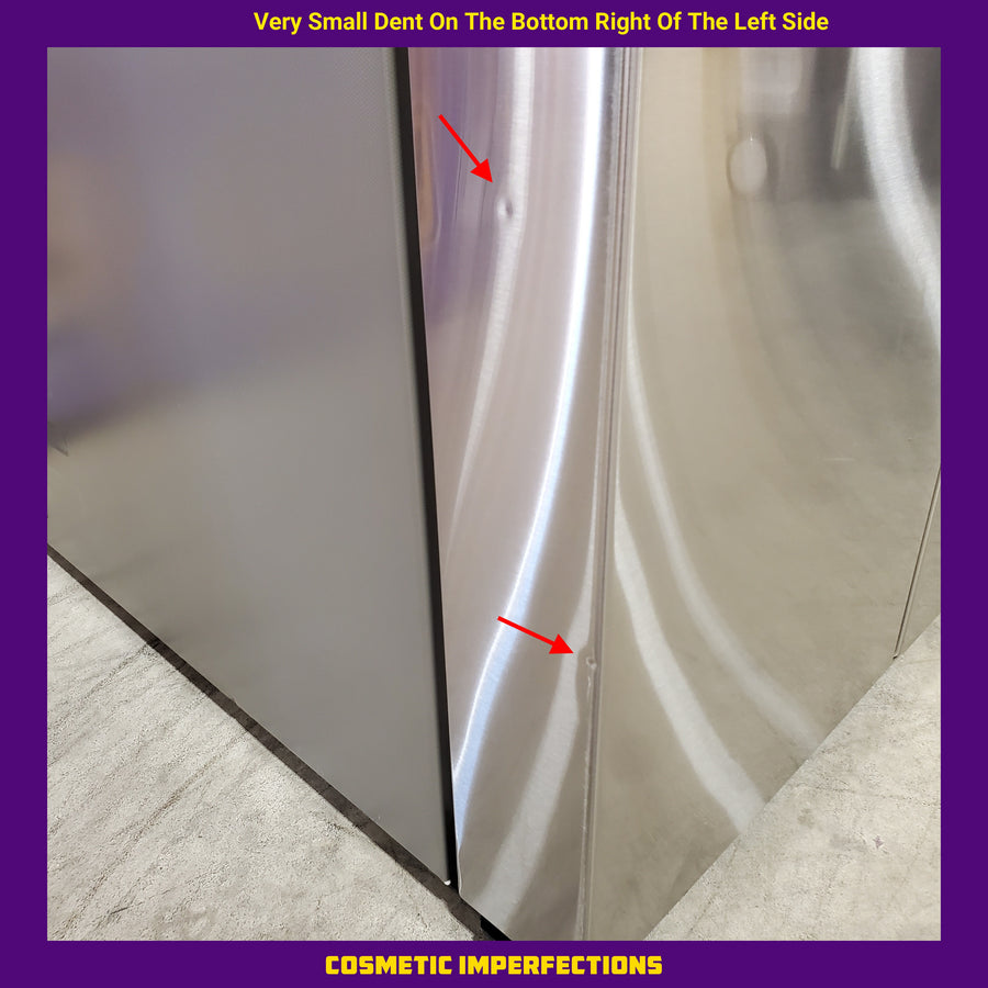 LG ENERGY STAR 27 cu. ft. Side by Side Refrigerator with Edge-to-Edge InstaView in Print Proof Stainless Steel - 22136SD337 - LRSOS2706S - Scratch & Dent (Moderate)