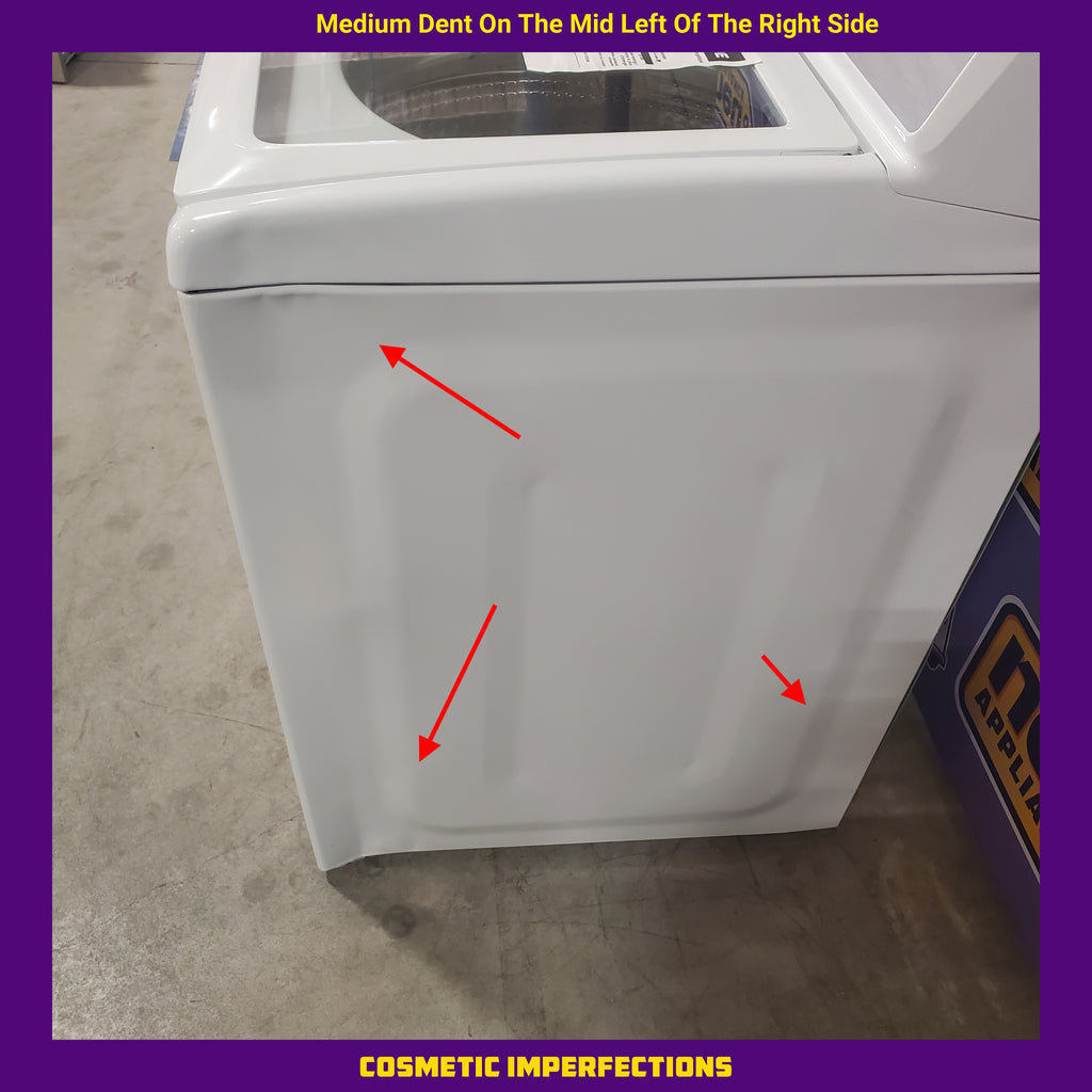 Pictures of Maytag Top Load 4.8 Cu. Ft. Washer with Extra Power MVW5430MW - Scratch and Dent (Moderate) and Maytag Front Load Wrinkle Prevent Electric 7.0 Cu. Ft. Dryer with End of Cycle Signal MED4500MW - Open Box - Neu Appliance Outlet - Discount Appliance Outlet in Austin, Tx