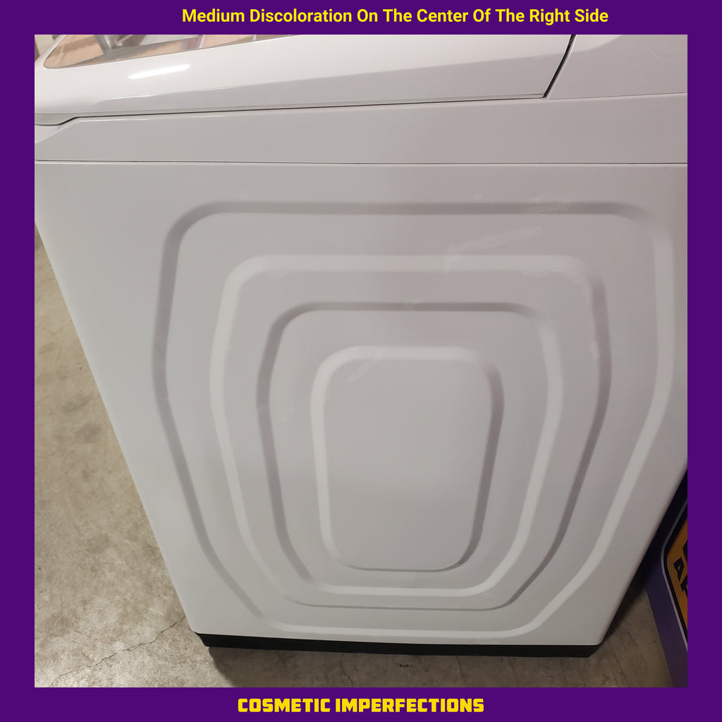 Samsung 5.0 cu. ft. Top Load Washing Machine with Active Water Jet 1CR04014 - WA50R5200AW - Certified Refurbished and Samsung White Smart Electric 7.4 Cu. Ft. Dryer with Sensor Dry and Steam Sanitize+ 16106 - DVE52A5500W - Scratch & Dent (Minor)