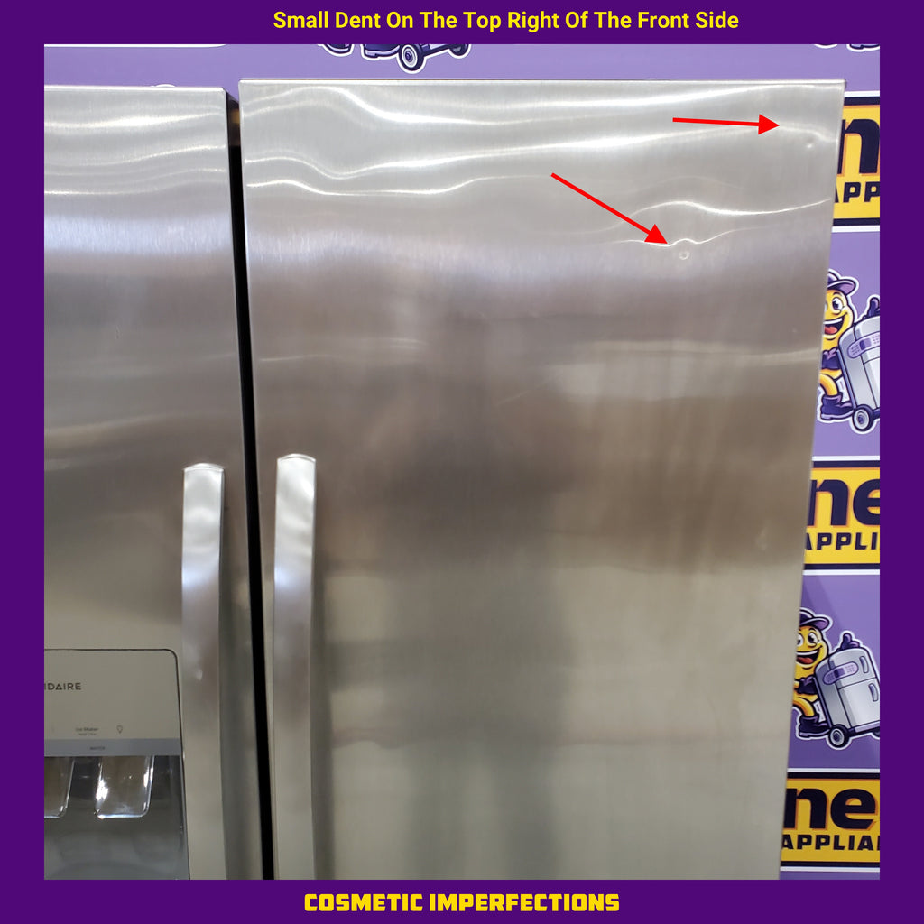 Pictures of Frigidaire 22 Cu. Ft. Counter-Depth Side-by-Side Refrigerator in Stainless Steel 3SD815 - FRSC2333AS - Scratch & Dent (Moderate) - Neu Appliance Outlet - Discount Appliance Outlet in Austin, Tx