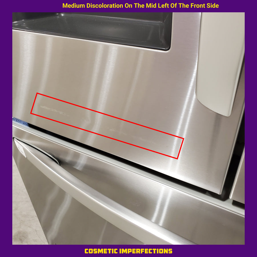 LG 26 cu ft ENERGY STAR Counter-Depth Smart French Door Refrigerator in Fingerprint Resistant Stainless Steel with Dual Ice Maker LRFXC2606S - Scratch & Dent (Major)