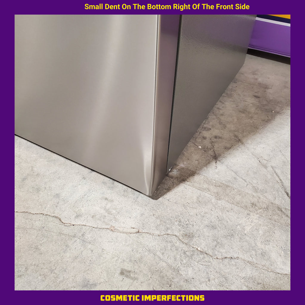 Pictures of Hisense Counter Depth Bottom Freezer 17.2 Cu. Ft. Refrigerator with LED Lighting and Super Cool and Super Freeze in Fingerprint Stainless Steel HRB171N6ASE - 3SD665 - Scratch and Dent (Minor) - Neu Appliance Outlet - Discount Appliance Outlet in Austin, Tx