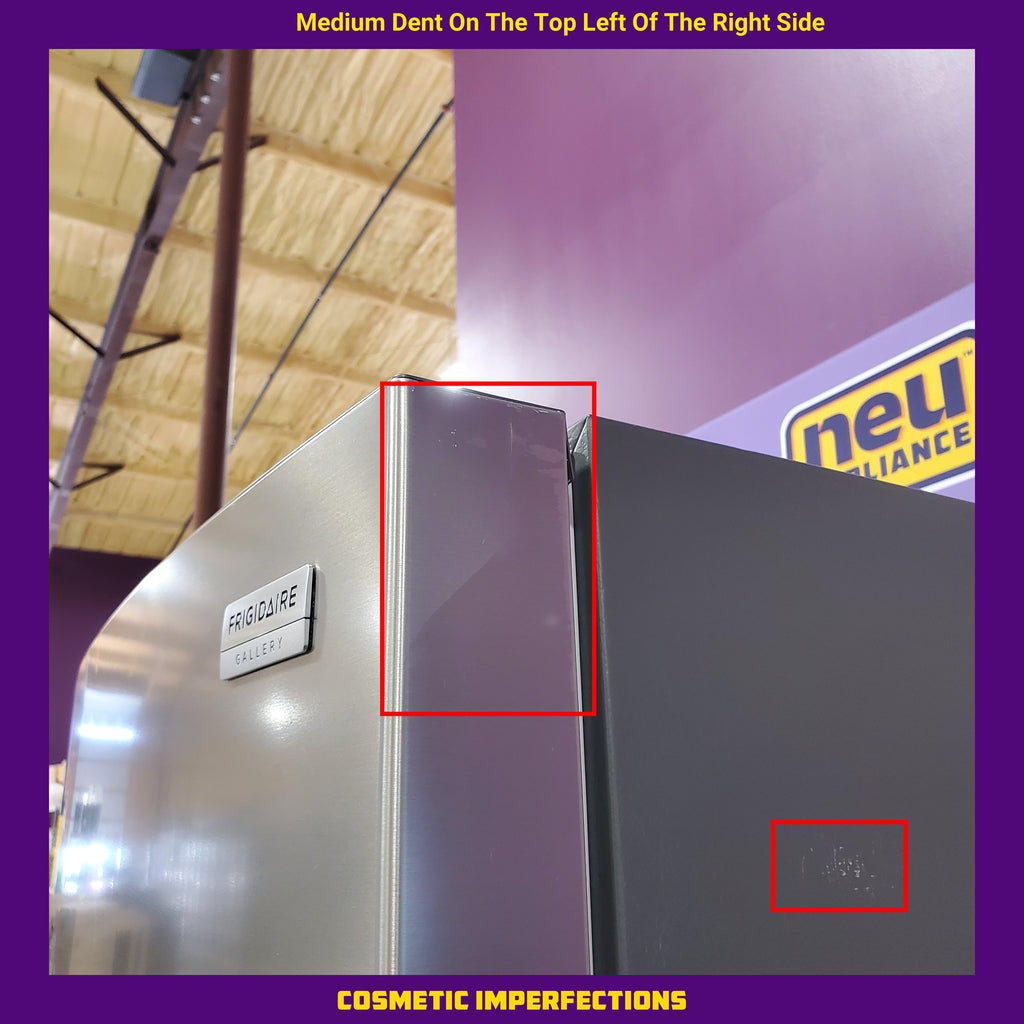 Pictures of Frigidaire Gallery 20 Cu. Ft. 30-inch Wide Garage Ready Top Freezer Refrigerator in Stainless Steel 31131SD13 - GRTE2055AF - Scratch & Dent (Moderate) - Neu Appliance Outlet - Discount Appliance Outlet in Austin, Tx