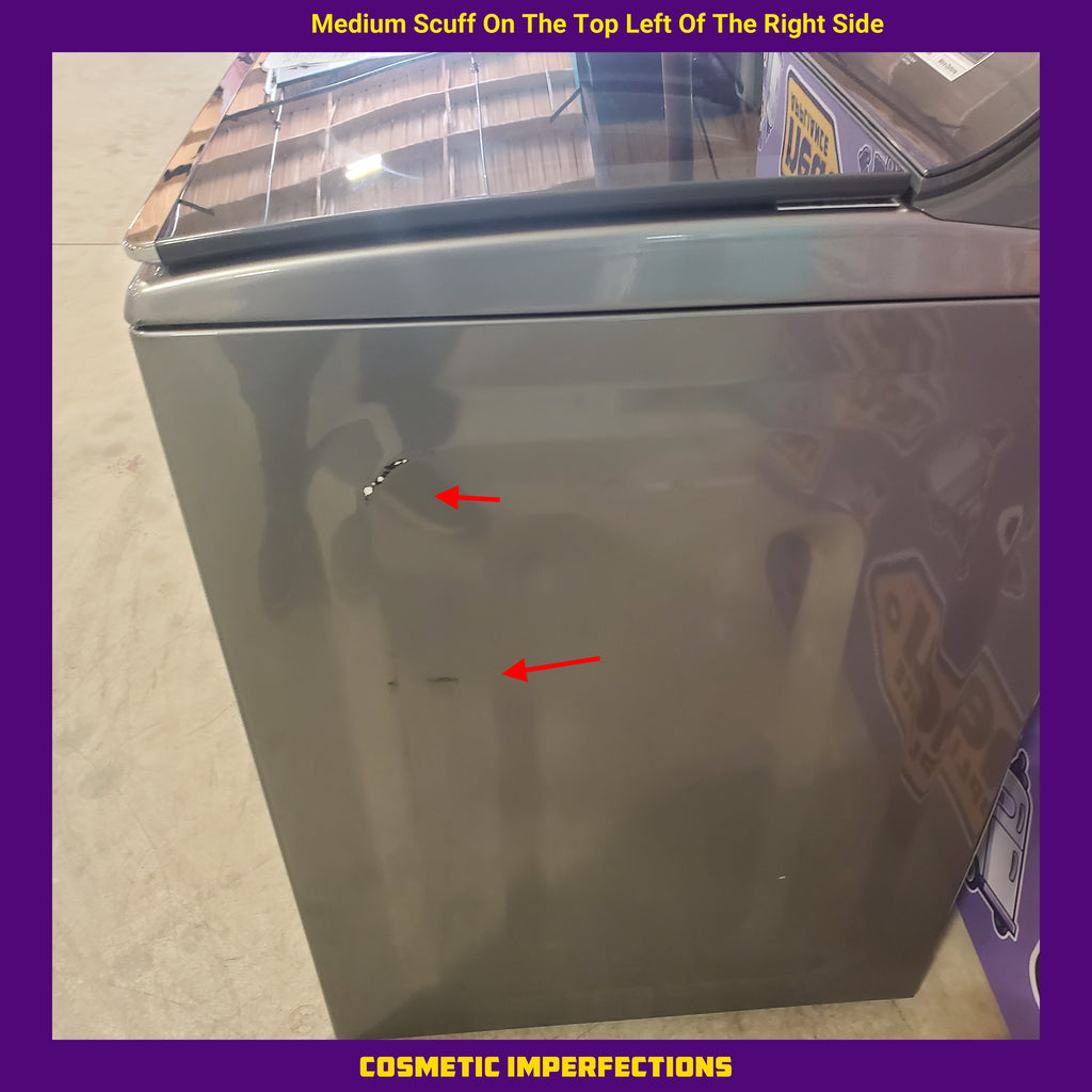 Pictures of Whirlpool Chrome Shadow Top Load 5.2 Cu. Ft. Washer with Removable Agitator WTW8127LC and Whirlpool Chrome Shadow Electric 7.4 Cu. Ft. Dryer with Moisture Sensor WED8127LC - Scratch and Dent Minor - Neu Appliance Outlet - Discount Appliance Outlet in Austin, Tx