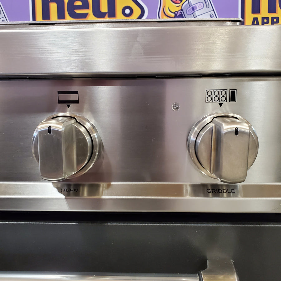Bertazzoni 48 Inch Freestanding Gas Range with 7.1 cu. ft., 6 Sealed Burners, Griddle, and Convection MAST486GGASNEE - Scratch & Dent (Moderate)
