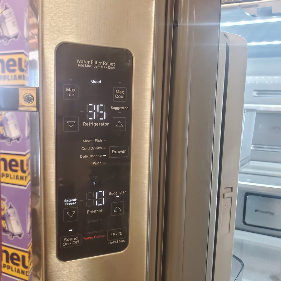 KitchenAid 23.8 cu. ft. Counter-Depth French Door Platinum Interior Refrigerator with PrintShield™ Finish 31135SD264 - KRFC704FPS - Scratch and Dent (Moderate)