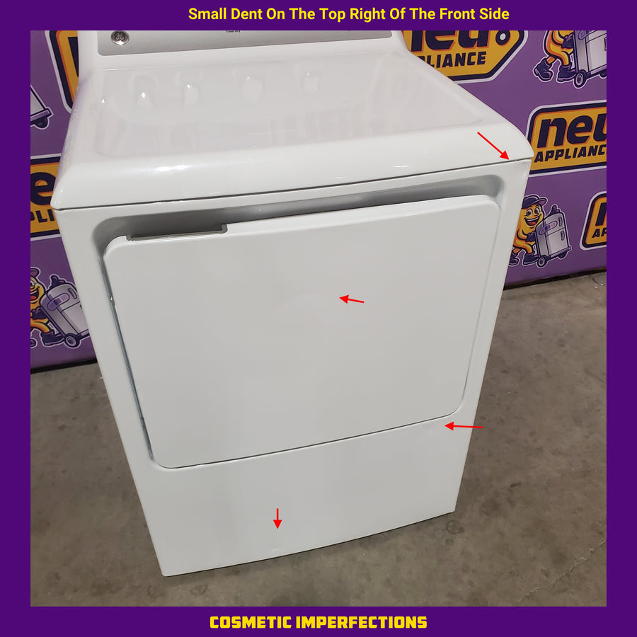 GE White Top Load 4.4 Cu. Ft. Washer with Stainless Steel Basket GTW490ACJWS - Certified Refurbished and GE White Electric 7.2 Cu. Ft. Dryer with Aluminized Alloy Drum GTD45EASJWS - Certified Refurbished