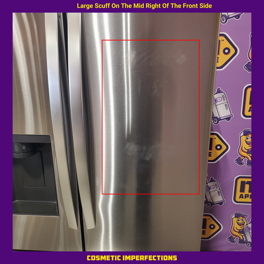 LG 26 cu ft ENERGY STAR Counter-Depth Smart French Door Refrigerator in Fingerprint Resistant Stainless Steel with Dual Ice Maker LRFXC2606S - Scratch & Dent (Moderate)