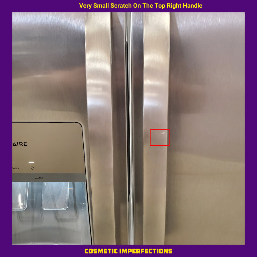 Frigidaire 25.6-cu ft ENERGY STAR Side-by-Side Refrigerator with Ice Maker in Fingerprint Resistant Stainless Steel FRSS26L3AF - Scratch & Dent (Moderate)