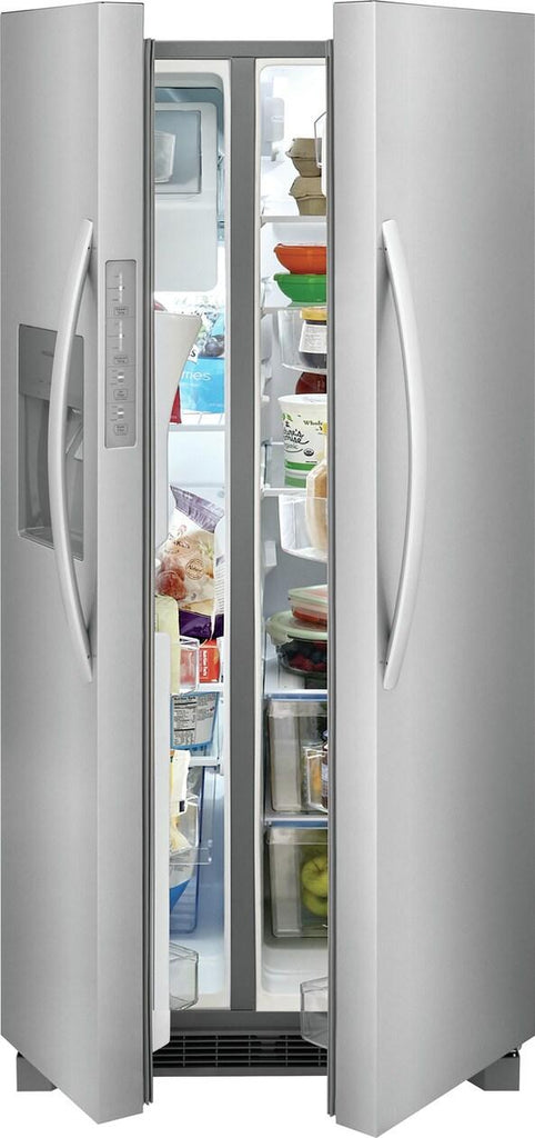 Pictures of Frigidaire 33" Wide 22.3 cu. ft. ENERGY STAR Side by Side Refrigerator Stainless Steel with Exterior Water and Ice Dispenser FRSS2323AS - New In Box - Neu Appliance Outlet - Discount Appliance Outlet in Austin, Tx