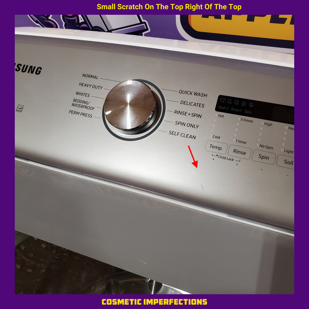 Samsung White Top Load 5.0 Cu. Ft. Washer with Active Water Jet WA50R5200AW - Certified Refurbished and Samsung White Electric 7.4 Cu. Ft. Dryer with Sensor Dry 16036 - DVE50R5200W - Certified Refurbished