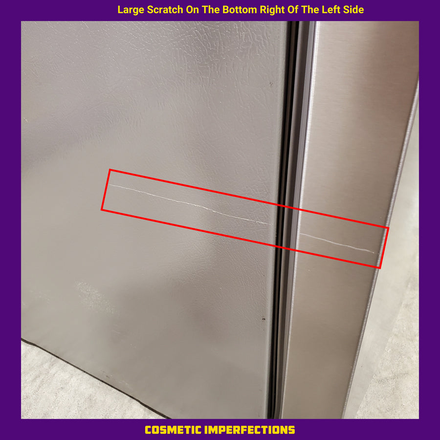 Kitchenaid 26.8 cu ft Standard Depth French Door Refrigerator with Exterior Ice and Water Dispenser KRFF577KPS - Scratch & Dent (Major)