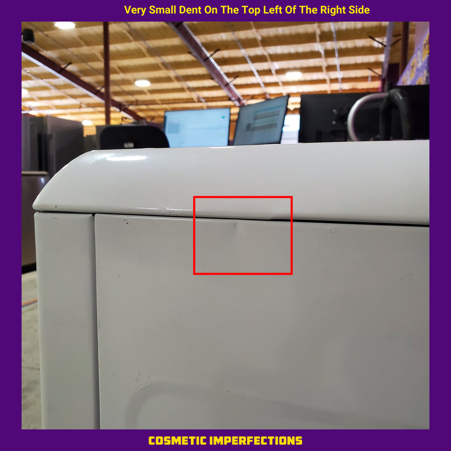 GE White Electric 7.2 Cu. Ft. Capacity Dryer with Up to 120 Ft. Venting and Reversible Door 1CR04122 - GTD38EASWWS - Certified Refurbished