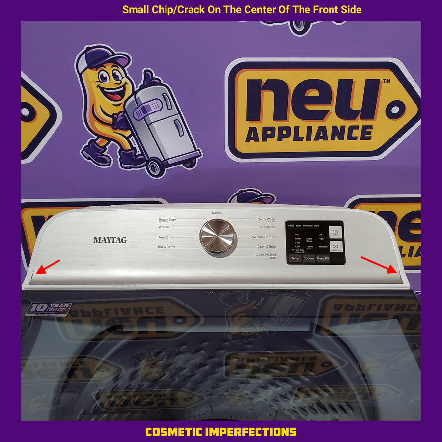 Maytag Top Load 4.8 cu ft Washer with Deep Fill and Slow-Close Glass Lid MVW6200KW - Scratch & Dent (Minor) and Maytag 7.0 cu ft Electric Dryer with Moisture Sensing and Quick Dry Cycle 16231 - MED6200KW - Scratch & Dent (Moderate)