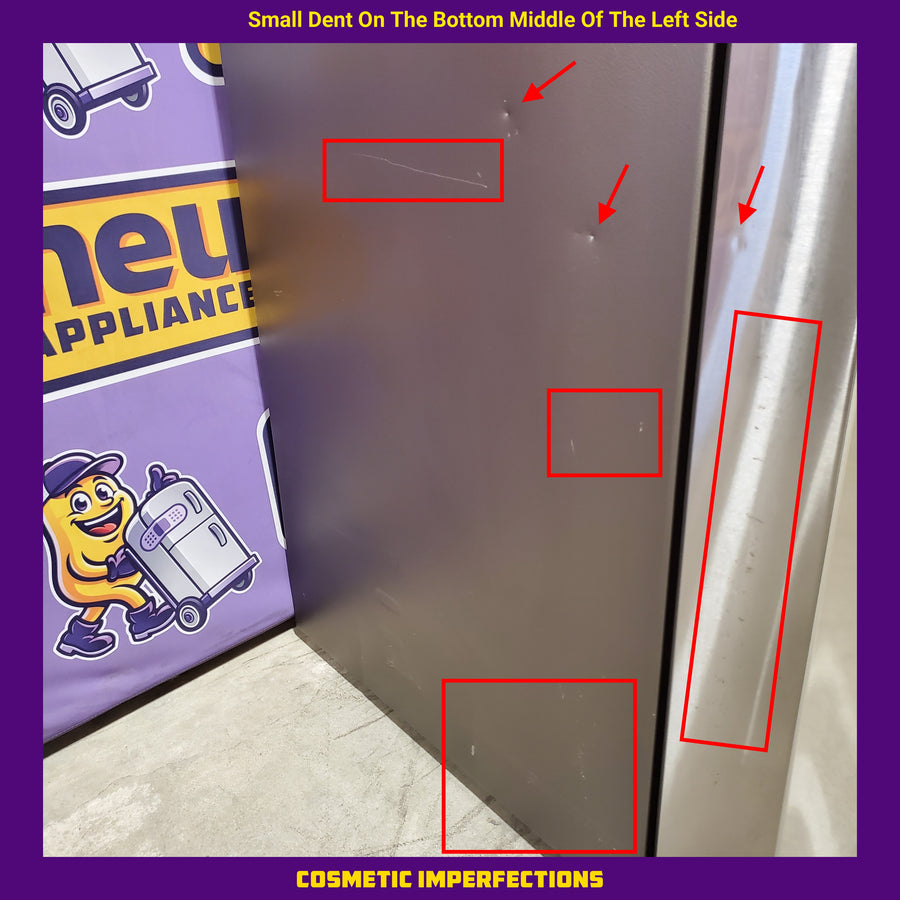 Samsung Counter-Depth 22.9-cu ft 4 -Door ENERGY STAR Certified Smart Compatible French Door Refrigerator with Dual Ice Maker in Fingerprint Resistant Stainless Steel RF23A9071SR - Scratch & Dent (Major)