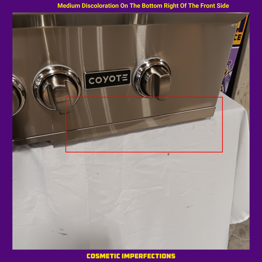 Pictures of Coyote 36 Inch Built-In Grill with 3 Infinity Burners™, RapidSear™ Infrared Burner, 875 sq. in. Cooking Surface, Interior Grill Lighting, LED Illuminated Knobs, and Integrated Wind Guard 1117272 - C2SL36NG - Scratch & Dent (Moderate) - Neu Appliance Outlet - Discount Appliance Outlet in Austin, Tx