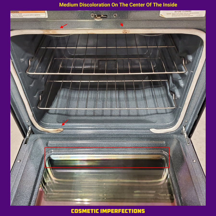 Whirlpool 30-in Glass Top 4 Burners 5.3-cu ft Freestanding in Black-on-Stainless WFE515S0ES - Certified Refurbished