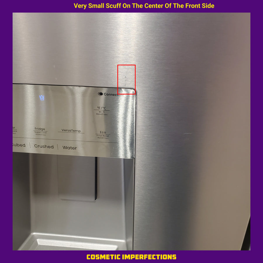 Hisense PureFlat 25.6-cu ft 4-Door Smart French Door ENERGY STAR Refrigerator in Stainless Steel with Ice Maker, Water and Ice Dispenser HRM260N6TSE - Scratch & Dent (Minor)
