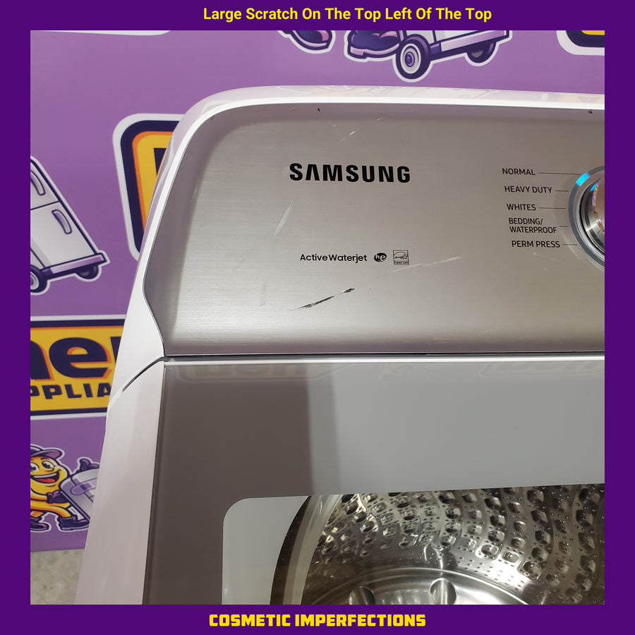 Samsung High Efficiency Large 4.9-cu ft Top-Load Washer in White WA49B5205AW - Certified Refurbished