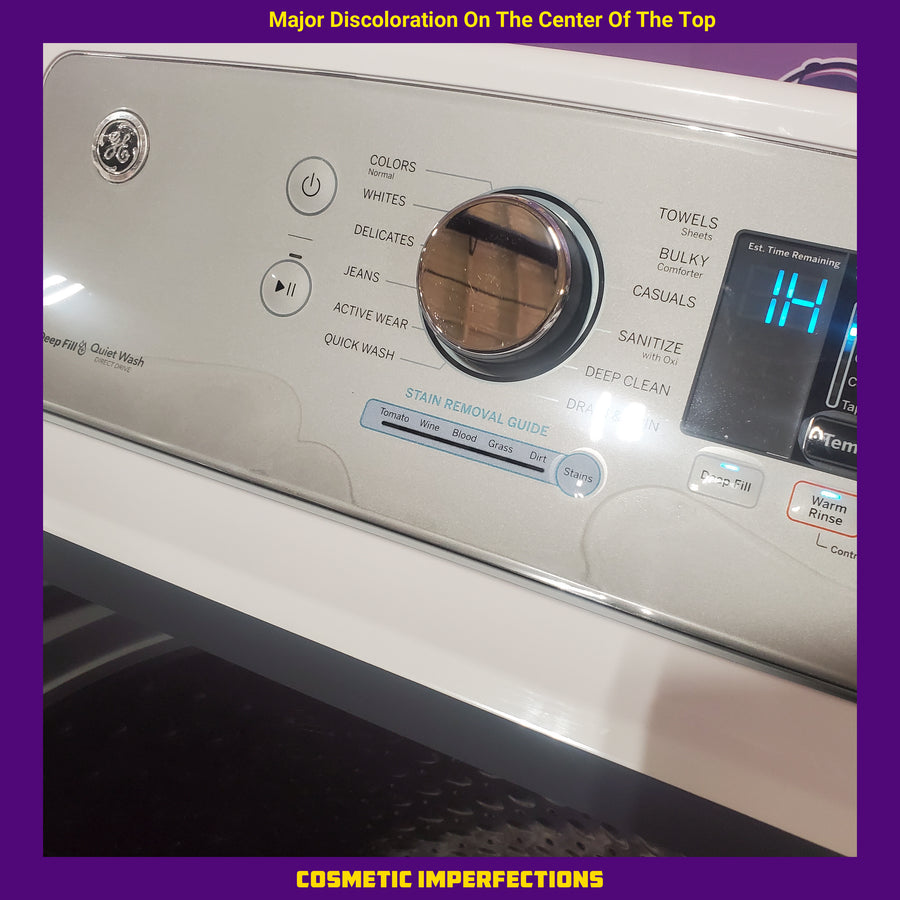 GE® ENERGY STAR® 4.8 cu. ft. Capacity Washer with Sanitize w/Oxi and FlexDispense® in White GTW720BSNWS - Certified Refurbished