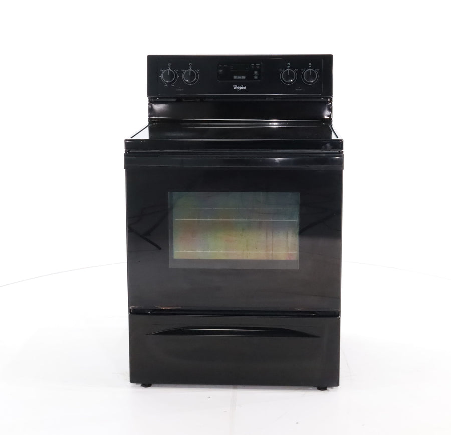 Black Whirlpool 4.8 cu. ft. 4 Heating Element Freestanding Electric Range with Custom Broil- Certified Refurbished