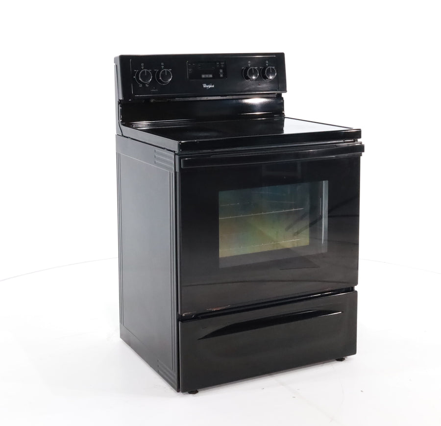 Black Whirlpool 4.8 cu. ft. 4 Heating Element Freestanding Electric Range with Custom Broil- Certified Refurbished