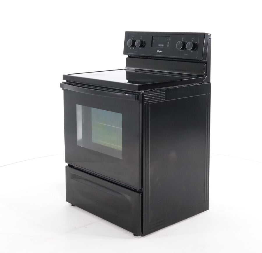 Black Whirlpool 4.8 cu. ft. 4 Heating Element Freestanding Electric Range with Custom Broil- Certified Refurbished