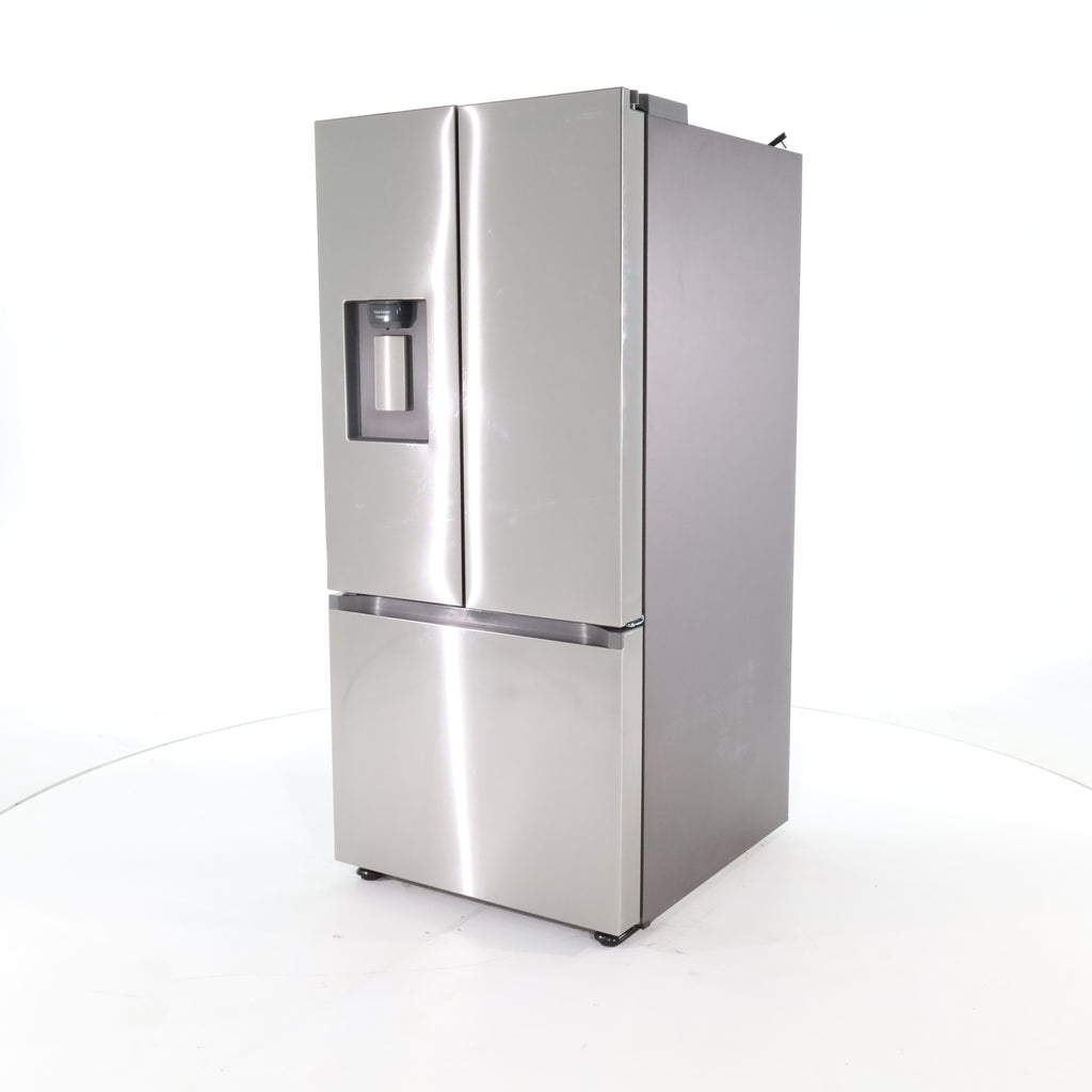 Pictures of 30 in. Fingerprint Resistant Stainless Steel ENERGY STAR Samsung 22 cu. ft. 3 Door French Door Refrigerator with Exterior Water and Ice Dispenser - Scratch & Dent - Minor - Neu Appliance Outlet - Discount Appliance Outlet in Austin, Tx