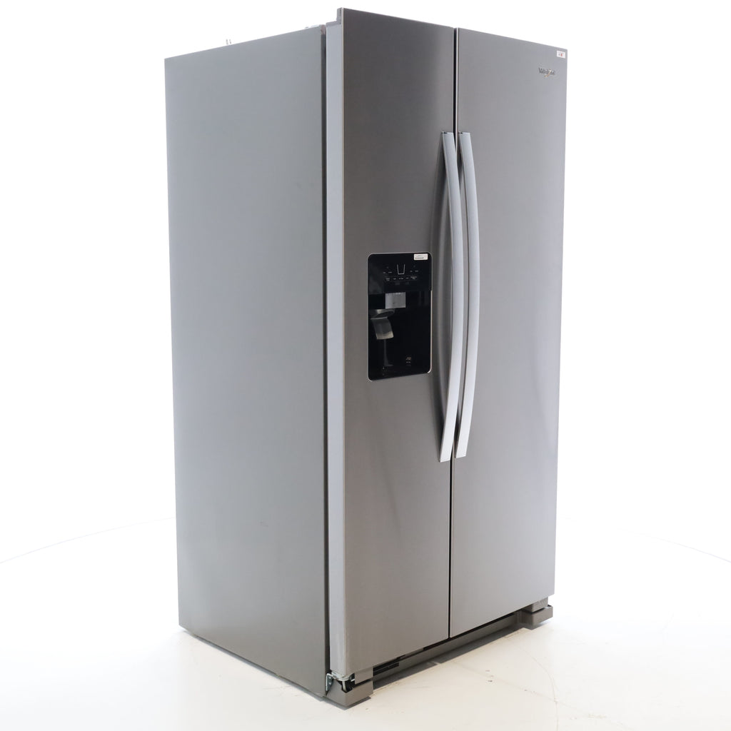 Pictures of Fingerprint-Resistant Stainless Steel Whirlpool 24.5 cu. ft. Side by Side Refrigerator with In Door Ice and Water Dispenser - Open Box - Neu Appliance Outlet - Discount Appliance Outlet in Austin, Tx