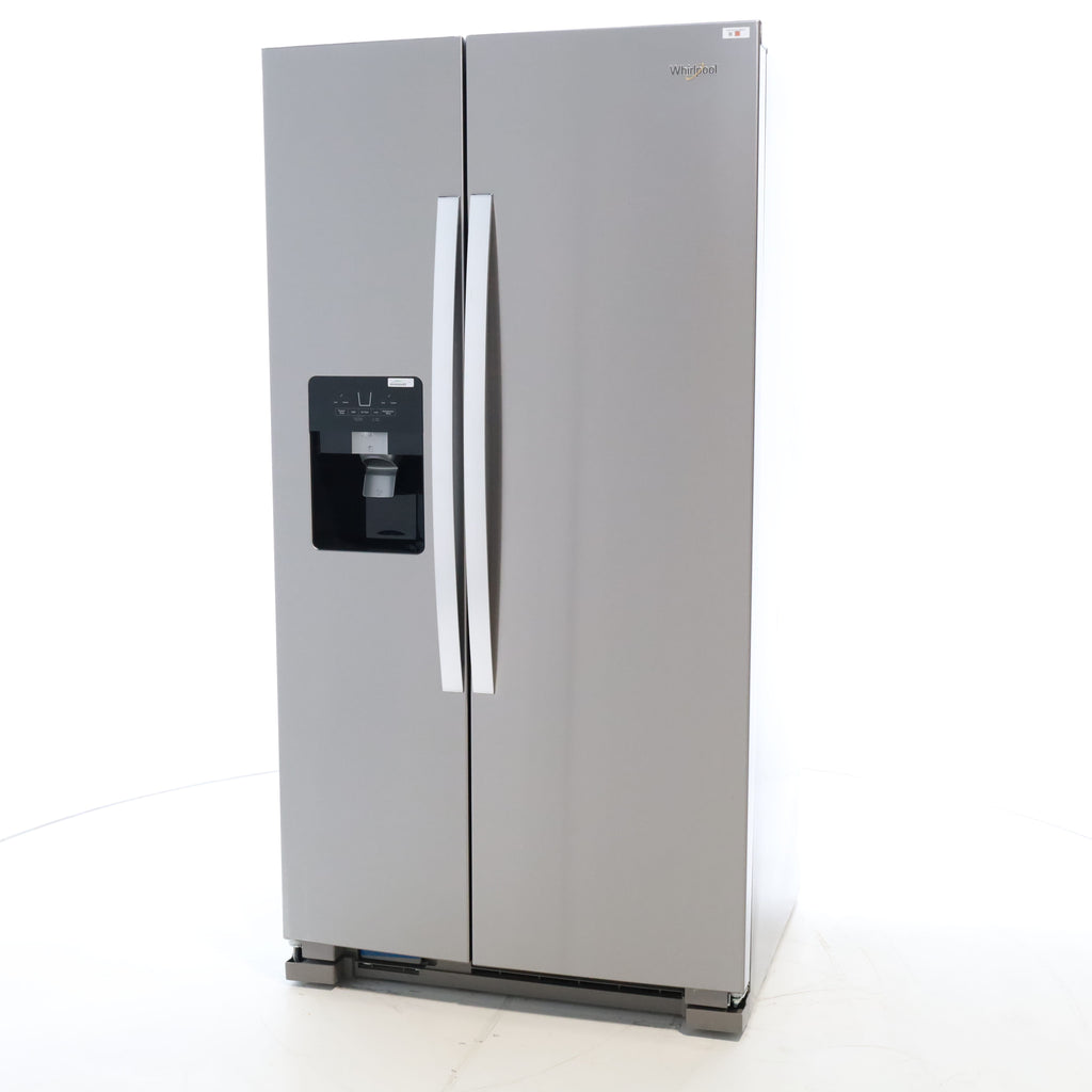 Pictures of Fingerprint-Resistant Stainless Steel Whirlpool 24.5 cu. ft. Side by Side Refrigerator with In Door Ice and Water Dispenser - Open Box - Neu Appliance Outlet - Discount Appliance Outlet in Austin, Tx