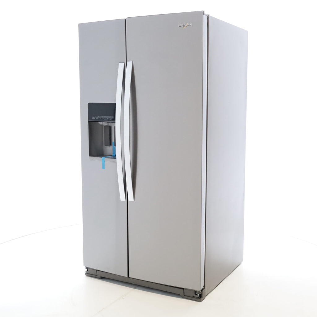 Pictures of Fingerprint-Resistant Stainless Steel Whirlpool 28.49 cu. ft. Side by Side Refrigerator with In Door Ice and Water Dispenser - Scratch & Dent - Minor - Neu Appliance Outlet - Discount Appliance Outlet in Austin, Tx