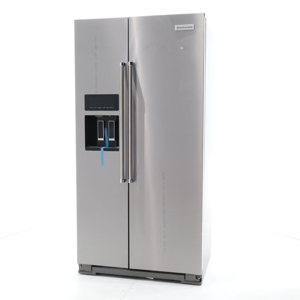 Pictures of Counter Depth PrintShield Stainless Steel KitchenAid 22.6 cu. ft. Side by Side Refrigerator with Exterior Water and Ice - Scratch & Dent - Moderate - Neu Appliance Outlet - Discount Appliance Outlet in Austin, Tx