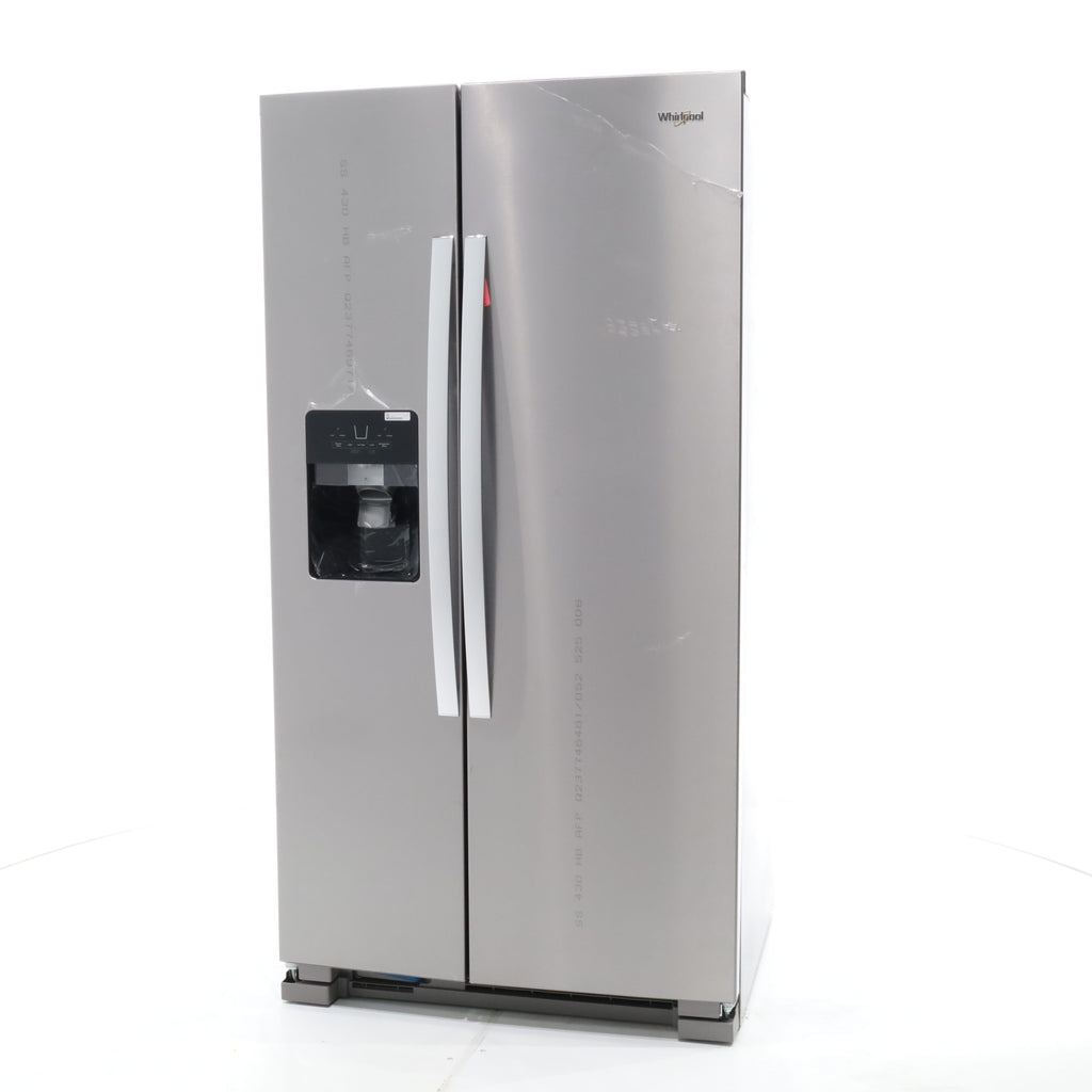 Pictures of Fingerprint-Resistant Stainless Steel Whirlpool 24.5 cu. ft. Side by Side Refrigerator with In Door Ice and Water Dispenser - Open Box - Neu Appliance Outlet - Discount Appliance Outlet in Austin, Tx