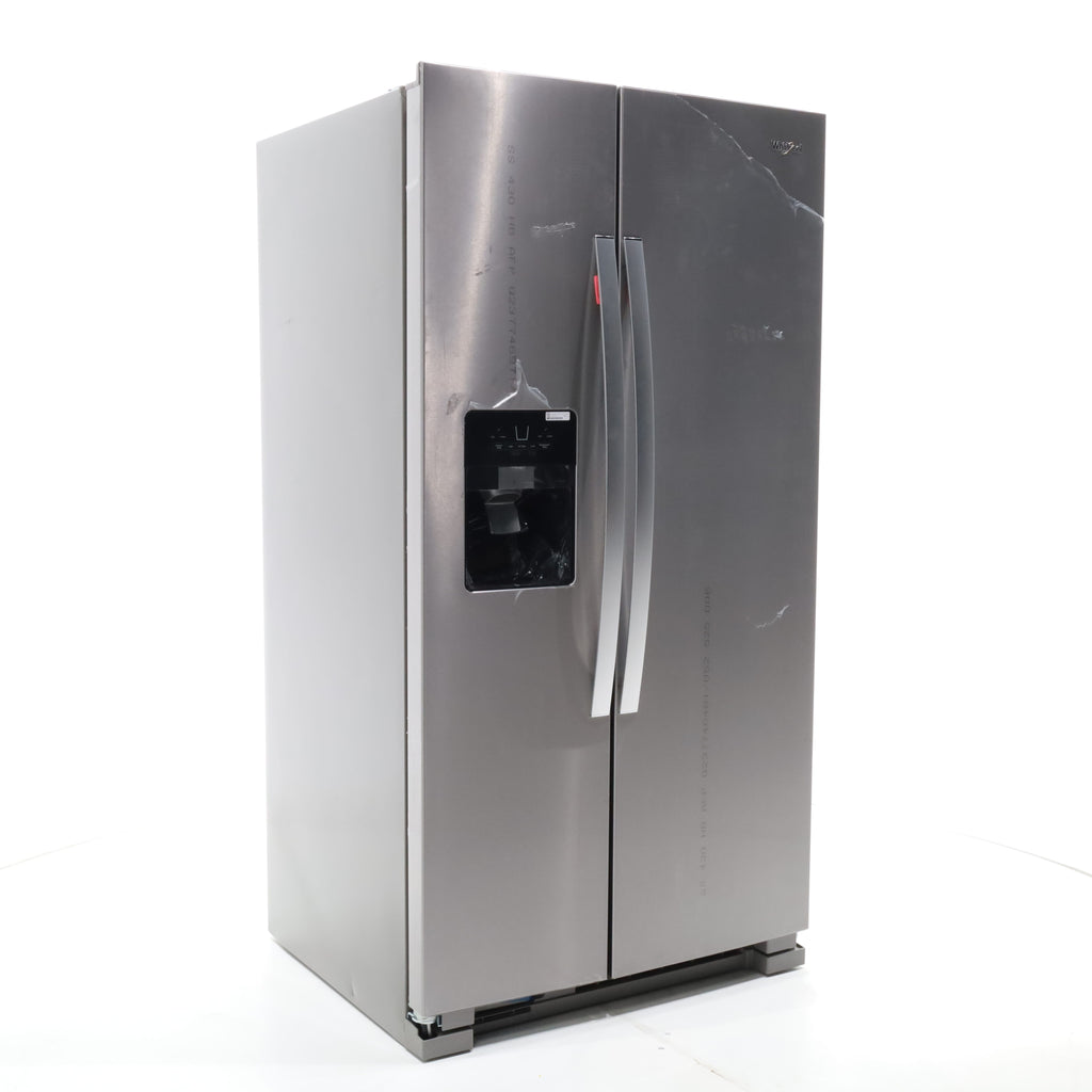 Pictures of Fingerprint-Resistant Stainless Steel Whirlpool 24.5 cu. ft. Side by Side Refrigerator with In Door Ice and Water Dispenser - Open Box - Neu Appliance Outlet - Discount Appliance Outlet in Austin, Tx