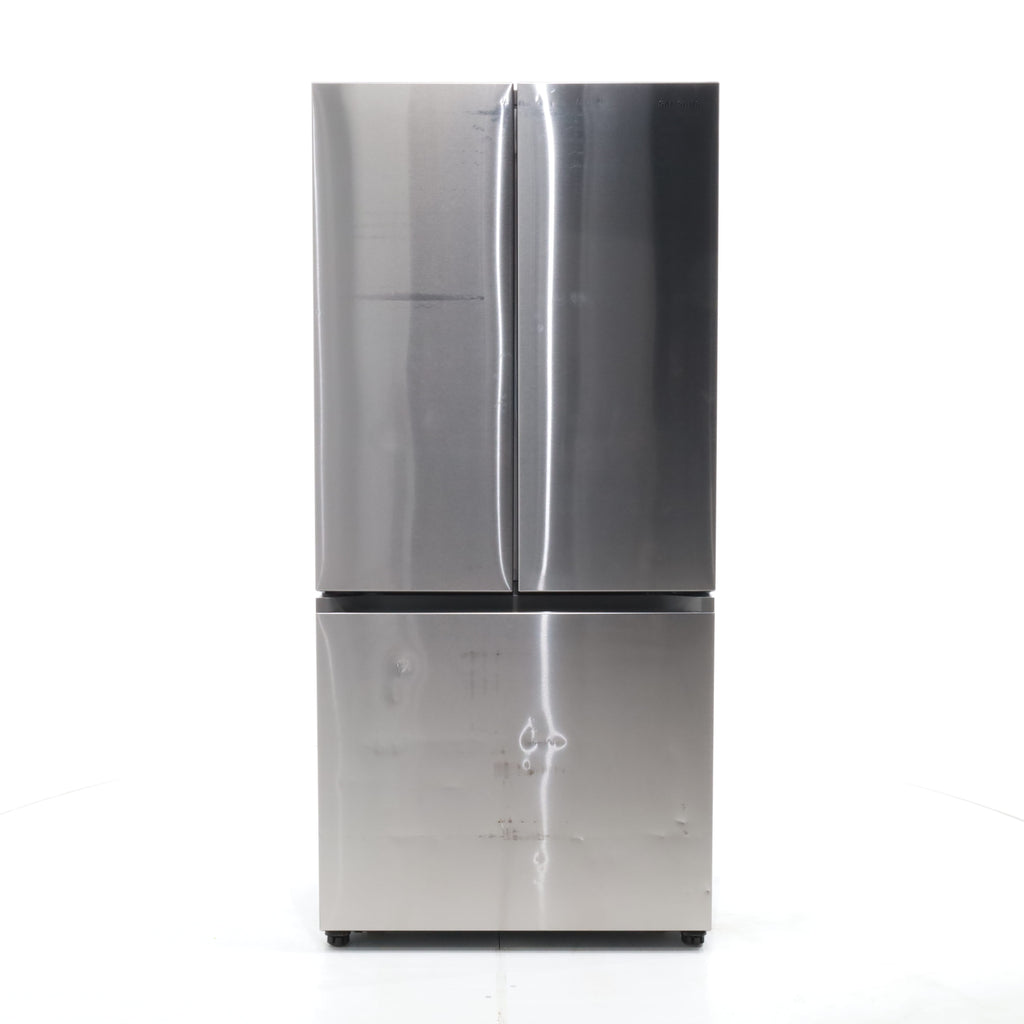 Pictures of 33 in. Wide Fingerprint Resistant Stainless Steel ENERGY STAR Smart Samsung  17.5 cu. Ft. 3 Door French Door Refrigerator with Internal Ice Maker - Scratch & Dent - Moderate - Neu Appliance Outlet - Discount Appliance Outlet in Austin, Tx