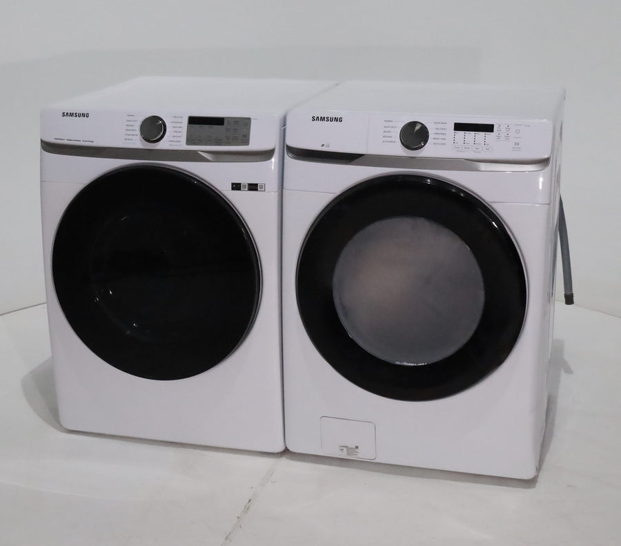 ENERGY STAR Samsung 4.5 cu. ft. Front Load Washer with Vibration Reduction and 7.5 cu. ft. Front Load Gas Dryer with Steam - Scratch & Dent - Moderate