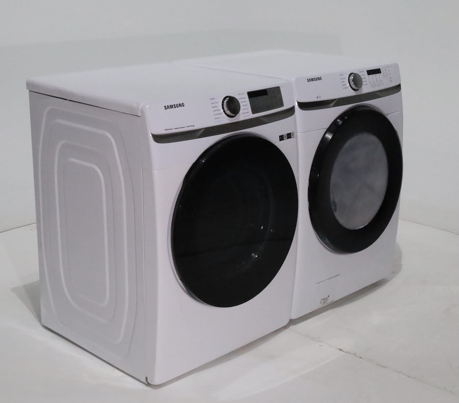 ENERGY STAR Samsung 4.5 cu. ft. Front Load Washer with Vibration Reduction and 7.5 cu. ft. Front Load Gas Dryer with Steam - Scratch & Dent - Moderate