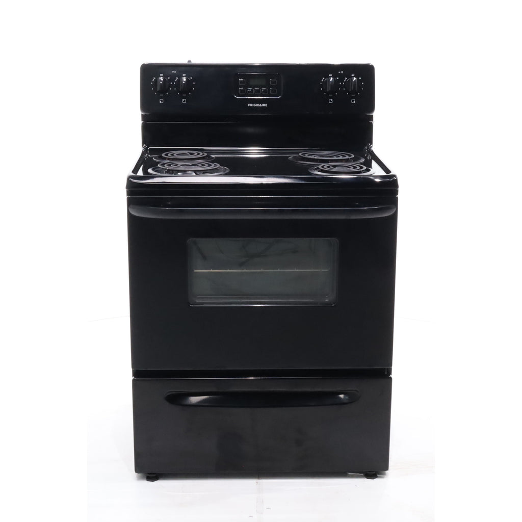 Pictures of Black Frigidaire 4.8 cu. ft. 4 Heating Element Freestanding Electric Range with Even Baking Technology - Certified Refurbished - Neu Appliance Outlet - Discount Appliance Outlet in Austin, Tx