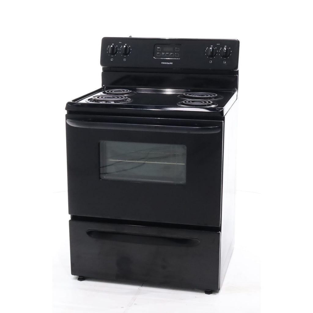 Pictures of Black Frigidaire 4.8 cu. ft. 4 Heating Element Freestanding Electric Range with Even Baking Technology - Certified Refurbished - Neu Appliance Outlet - Discount Appliance Outlet in Austin, Tx