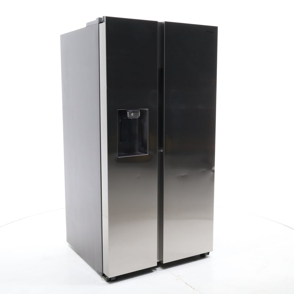 Pictures of Fingerprint Resistant Stainless Steel ENERGY STAR Samsung 27.4 cu. ft. Side by Side Refrigerator with Exterior Water and Ice Dispenser - Scratch & Dent - Moderate - Neu Appliance Outlet - Discount Appliance Outlet in Austin, Tx