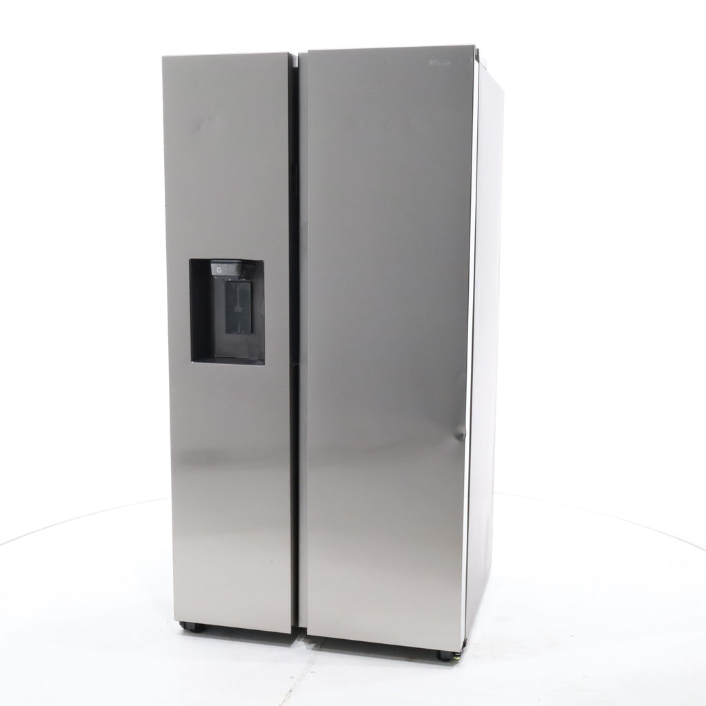 Pictures of Fingerprint Resistant Stainless Steel ENERGY STAR Samsung 27.4 cu. ft. Side by Side Refrigerator with Exterior Water and Ice Dispenser - Scratch & Dent - Moderate - Neu Appliance Outlet - Discount Appliance Outlet in Austin, Tx