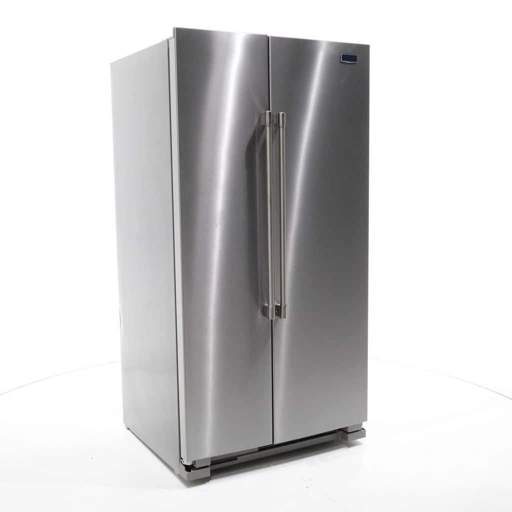 Pictures of Fingerprint Resistant Stainless Steel Maytag 24.9 cu. ft. Side by Side Refrigerator with Non-Dispense Layout - Scratch & Dent - Minor - Neu Appliance Outlet - Discount Appliance Outlet in Austin, Tx