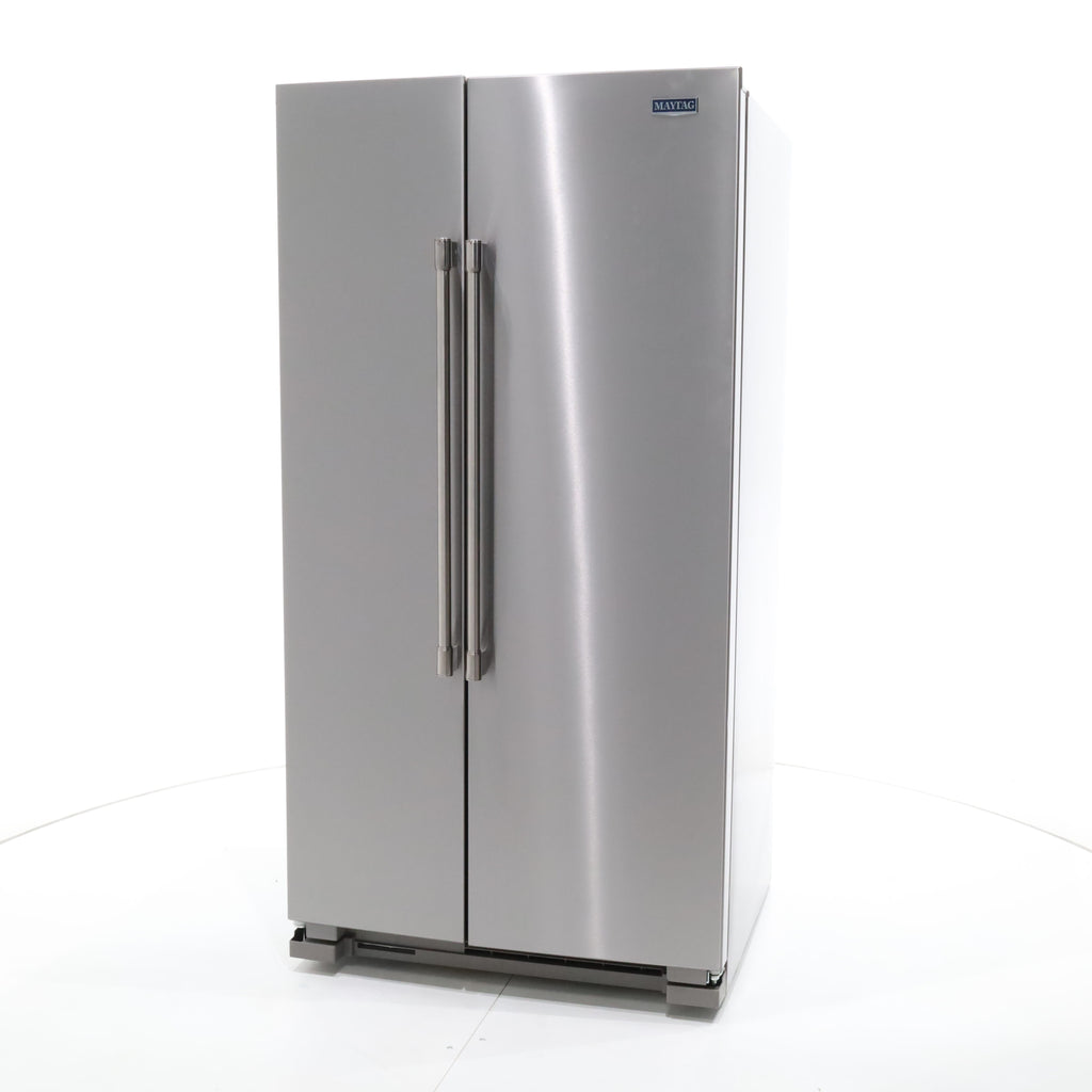 Pictures of Fingerprint Resistant Stainless Steel Maytag 24.9 cu. ft. Side by Side Refrigerator with Non-Dispense Layout - Scratch & Dent - Minor - Neu Appliance Outlet - Discount Appliance Outlet in Austin, Tx