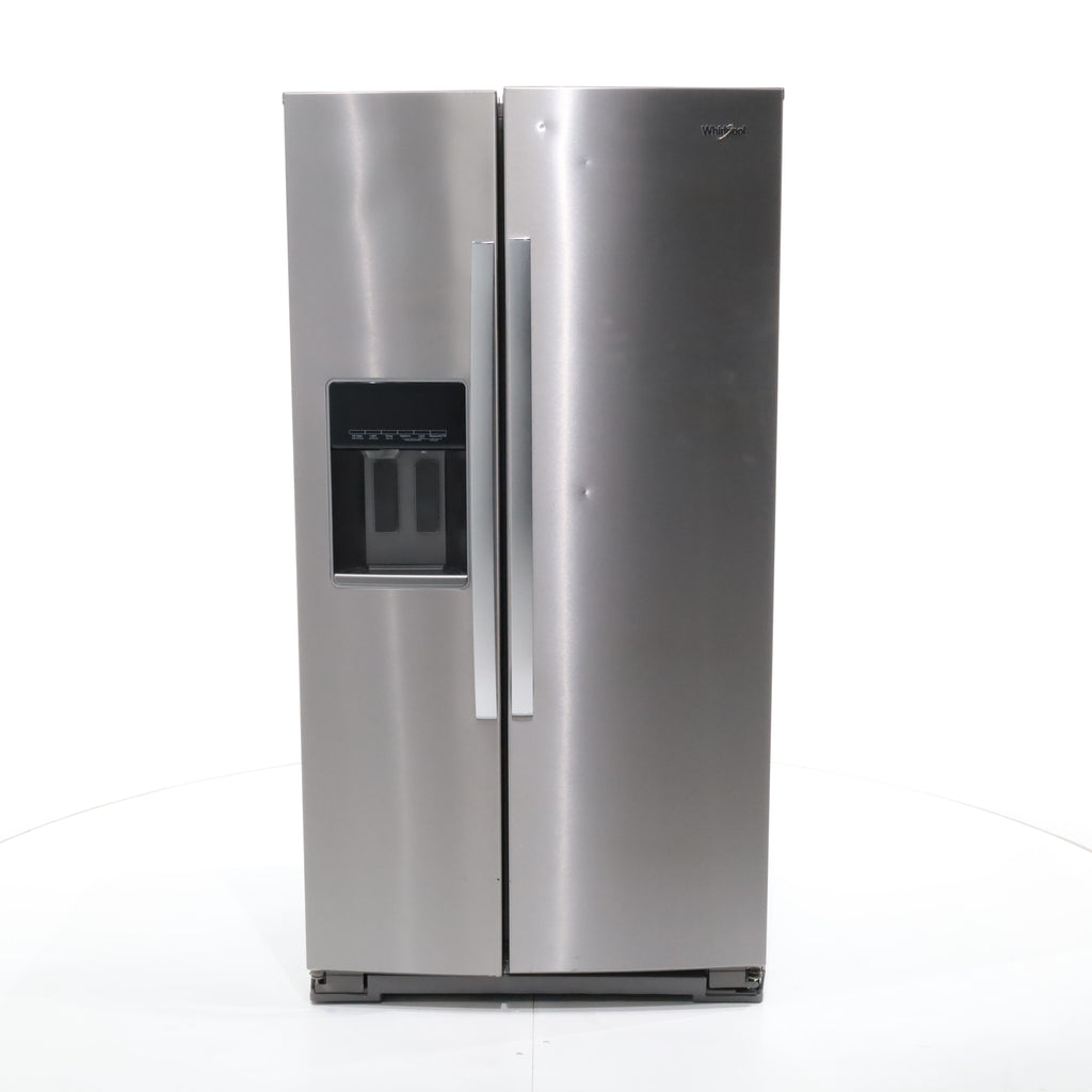 Pictures of Fingerprint-Resistant Stainless Steel Whirlpool 28.49 cu. ft. Side by Side Refrigerator with In Door Ice and Water Dispenser - Scratch & Dent - Minor - Neu Appliance Outlet - Discount Appliance Outlet in Austin, Tx