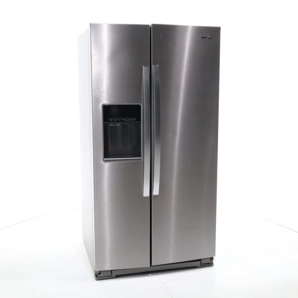 Pictures of Fingerprint-Resistant Stainless Steel Whirlpool 28.49 cu. ft. Side by Side Refrigerator with In Door Ice and Water Dispenser - Scratch & Dent - Minor - Neu Appliance Outlet - Discount Appliance Outlet in Austin, Tx