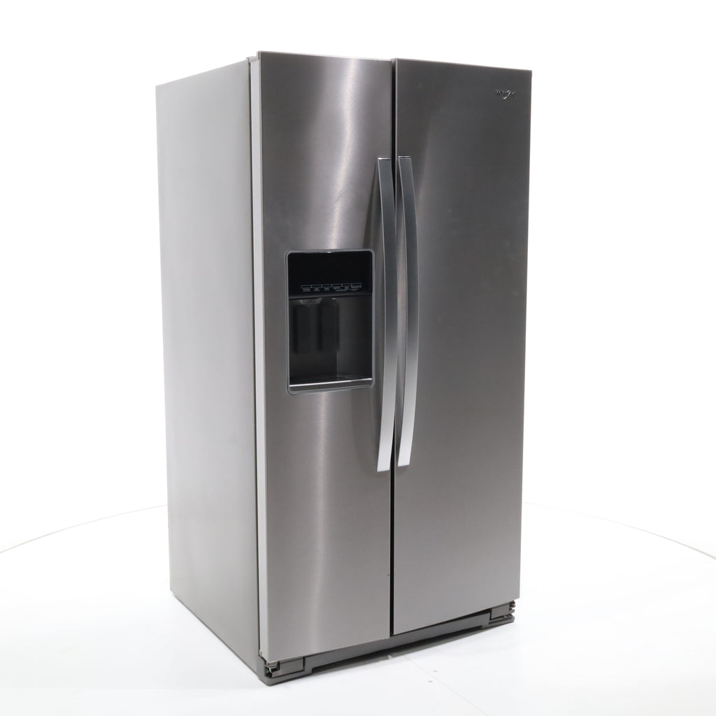 Pictures of Fingerprint-Resistant Stainless Steel Whirlpool 28.49 cu. ft. Side by Side Refrigerator with In Door Ice and Water Dispenser - Scratch & Dent - Minor - Neu Appliance Outlet - Discount Appliance Outlet in Austin, Tx